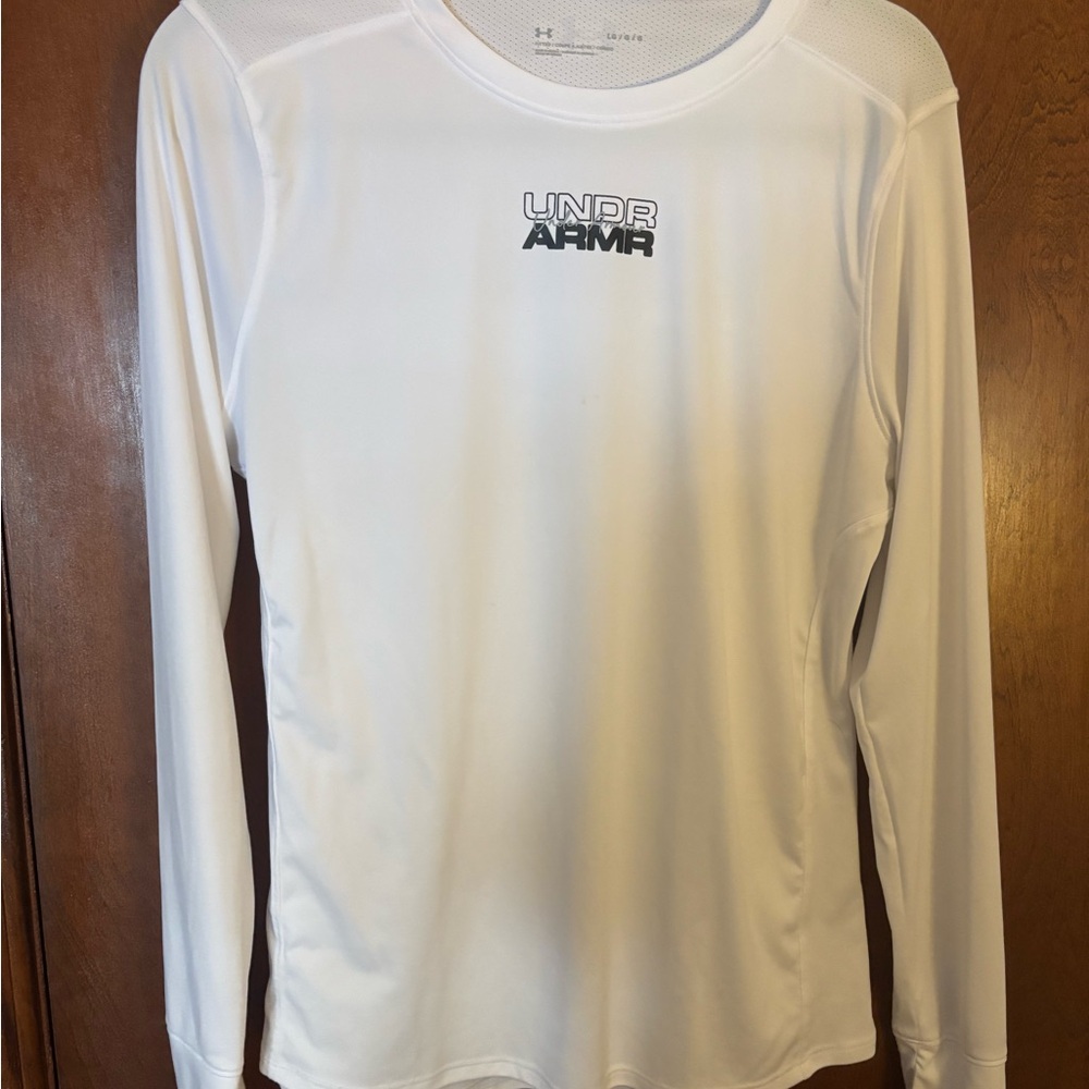 Under Armour Classic White Long Sleeve Fitted Shirt Size L